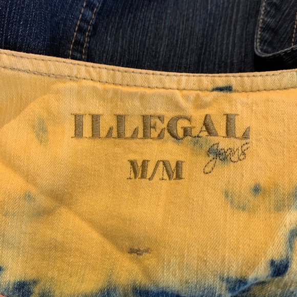 ILLEGAL DYED Yellow and Blue Jean Vest    Size M - Picture 14 of 16